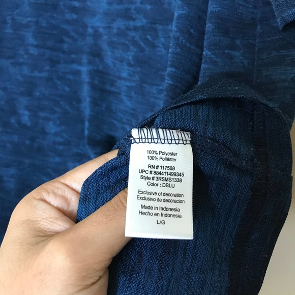 Reebok Short Sleeves‎ Textured Active Tee Blue Size Large - Picture 5 of 9